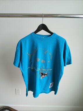 Vintage 90s San Jose Sharks Goalie Mask T-Shirt The Game Made in USA Large